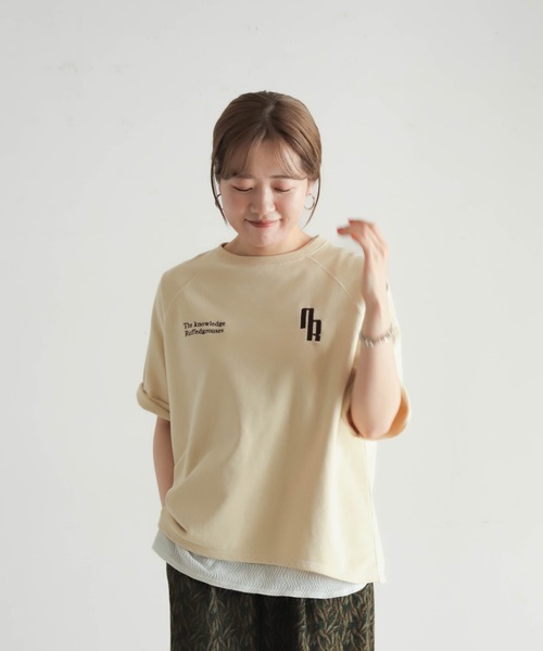 NOMBRE IMPAIR(ノンブルアンペール)の「ミニ裏毛 NR刺繍5分袖P/O(Tシャツ/カットソー・レディース・チャコールグレー/キナリ・FREE)」の22枚目の写真