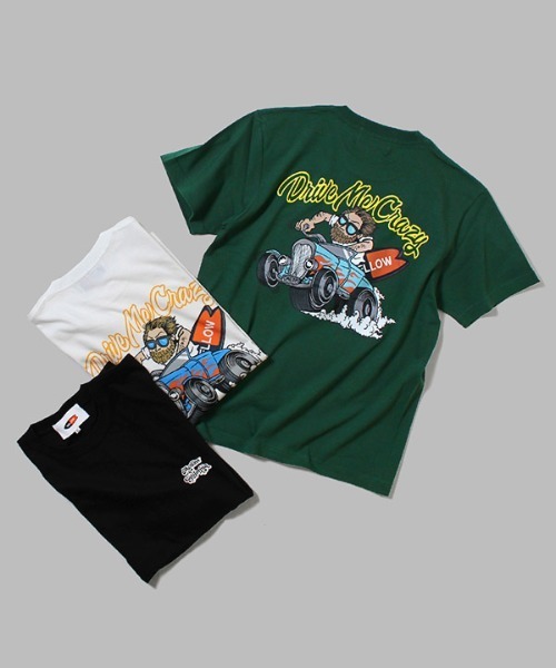 MELLOW（メロー）の「DRIVE CRAZY SS TEE（Tシャツ/カットソー・メンズ・ホワイト/グリーン/ブラック・M/L/XL）」の5枚目の写真