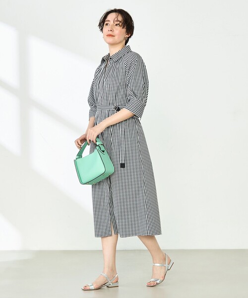 NOLLEY’S(ノーリーズ)の「ウォッシャブル高密度ストレッチシャツワンピース(シャツワンピース・レディース・ネイビー/ブラック系その他・36/38)」の4枚目の写真