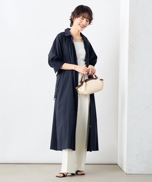 NOLLEY’S(ノーリーズ)の「ウォッシャブル高密度ストレッチシャツワンピース(シャツワンピース・レディース・ネイビー/ブラック系その他・36/38)」の11枚目の写真