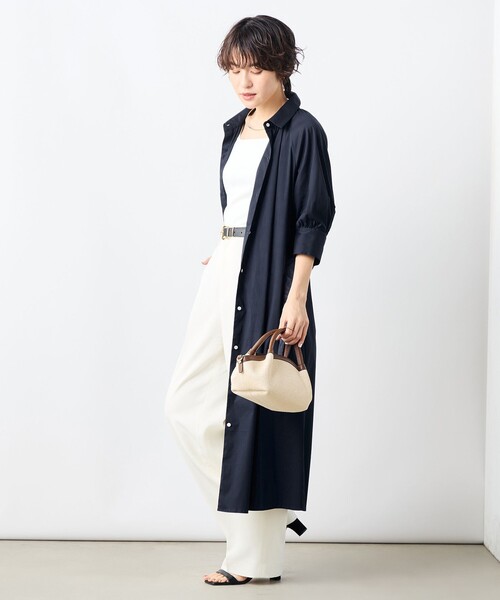 NOLLEY’S(ノーリーズ)の「ウォッシャブル高密度ストレッチシャツワンピース(シャツワンピース・レディース・ネイビー/ブラック系その他・36/38)」の12枚目の写真