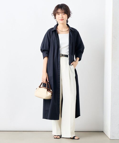 NOLLEY’S(ノーリーズ)の「ウォッシャブル高密度ストレッチシャツワンピース(シャツワンピース・レディース・ネイビー/ブラック系その他・36/38)」の16枚目の写真