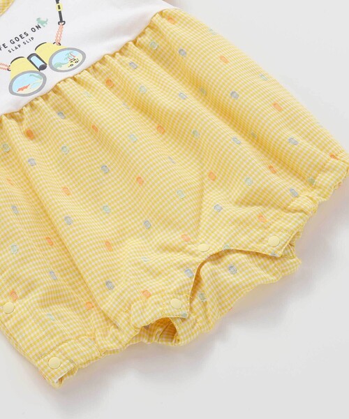 SLAP SLIP BABY(スラップスリップベビー)の「トロンプルイユプリントチェックドットロンパースベビー(60~80cm)(ロンパース・キッズ・ブルー系その他/イエロー系その他・80cm/60cm/70cm)」の8枚目の写真