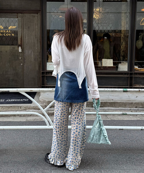 CIAOPANIC（チャオパニック）の「カットフラワーフリルパンツ（その他パンツ・レディース・ブラック/オフホワイト/ベージュ・MEDIUM/SMALL）」の11枚目の写真