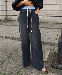 esutoreja | レイヤードデニムワイドパンツ(デニムパンツ)