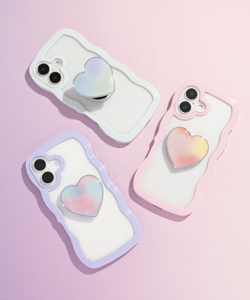 韓国商品/SENTIMENTS ハート スマホグリップ Amazon | スマホグリップ 韓国 ミラー 鏡 ロゴ ハート モチーフ