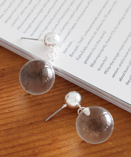 niko and...(ニコアンド)の「クリアボールピアス(ピアス(両耳用)・レディース・グレー/イエロー・0)」の2枚目の写真