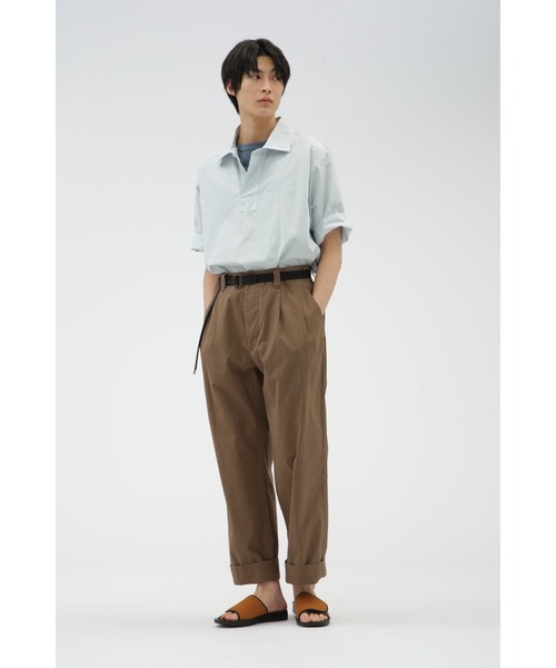 MHL.（エムエイチエル）の「COMPACT COTTON POPLIN（シャツ/ブラウス・メンズ・ブルー/ダークブラウン・LARGE/MEDIUM/SMALL）」の6枚目の写真