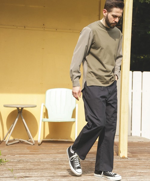 MR.OLIVE（ミスターオリーブ）の「GERMAN DUCK / WASHED WIDE STRIGHT PANTS（チノパンツ・メンズ・ブラック/グリーン・SMALL/MEDIUM/LARGE）」の18枚目の写真