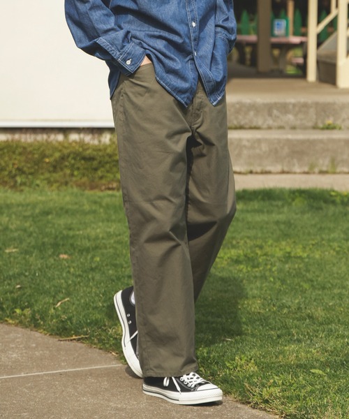 MR.OLIVE（ミスターオリーブ）の「GERMAN DUCK / WASHED WIDE STRIGHT PANTS（チノパンツ・メンズ・ブラック/グリーン・SMALL/MEDIUM/LARGE）」の13枚目の写真