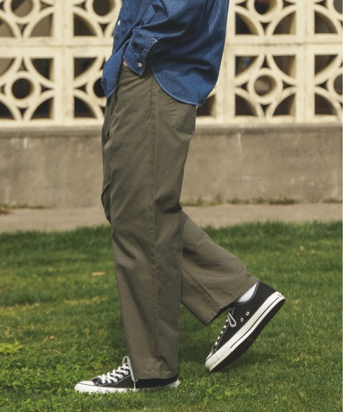 MR.OLIVE（ミスターオリーブ）の「GERMAN DUCK / WASHED WIDE STRIGHT PANTS（チノパンツ・メンズ・ブラック/グリーン・SMALL/MEDIUM/LARGE）」の11枚目の写真