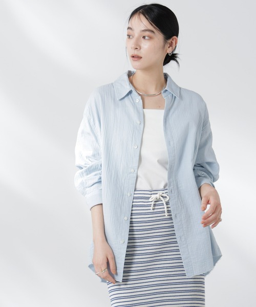 GREYCHORD(グレーコード)の「GREYCHORD/SANDY BIG オーバーサイズロングスリーブシャツ(シャツ/ブラウス・レディース・グレー/オフホワイト/ブルーグレー・1)」の3枚目の写真