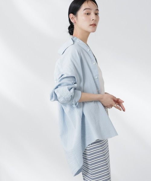 GREYCHORD(グレーコード)の「GREYCHORD/SANDY BIG オーバーサイズロングスリーブシャツ(シャツ/ブラウス・レディース・グレー/オフホワイト/ブルーグレー・1)」の16枚目の写真