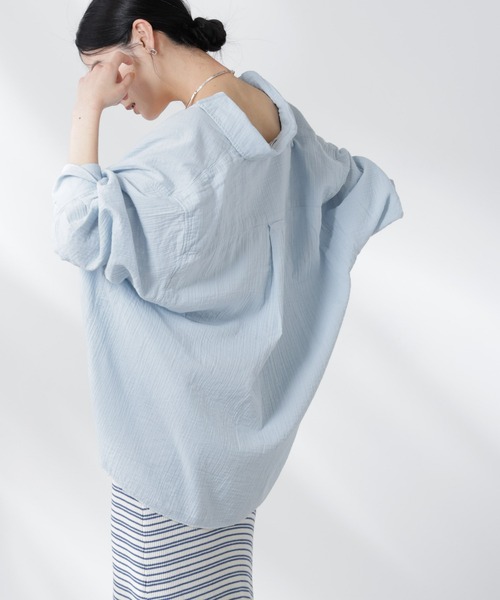 GREYCHORD(グレーコード)の「GREYCHORD/SANDY BIG オーバーサイズロングスリーブシャツ(シャツ/ブラウス・レディース・グレー/オフホワイト/ブルーグレー・1)」の15枚目の写真
