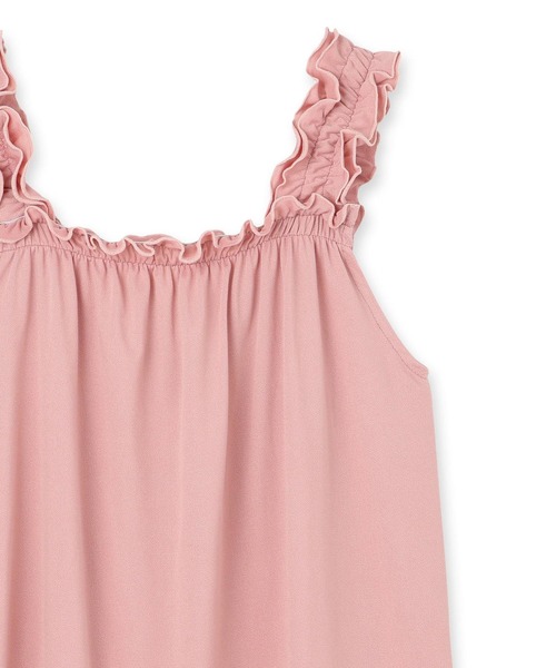 fran de lingerie（フランデランジェリー）の「「tororelax とろリラ」フリルノースリーブトップス＆ショートパンツ セットアップ（キャミソール・レディース・コーラルピンク/アイボリー/ブラック/ネイビー・M-L）」の16枚目の写真