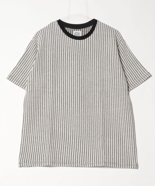 BEAVER（ビーバー）の「B omnivore/ビーオムニボー　イレギュラーワッフルクルーネック（Tシャツ/カットソー・メンズ・ホワイト/ブラック・M/L）」の6枚目の写真