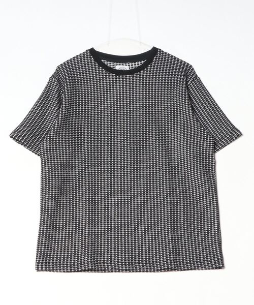 BEAVER（ビーバー）の「B omnivore/ビーオムニボー　イレギュラーワッフルクルーネック（Tシャツ/カットソー・メンズ・ホワイト/ブラック・M/L）」の9枚目の写真