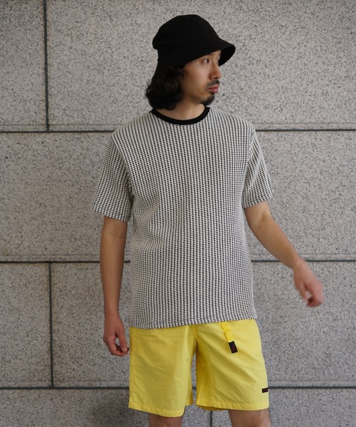 BEAVER（ビーバー）の「B omnivore/ビーオムニボー　イレギュラーワッフルクルーネック（Tシャツ/カットソー・メンズ・ホワイト/ブラック・M/L）」の7枚目の写真