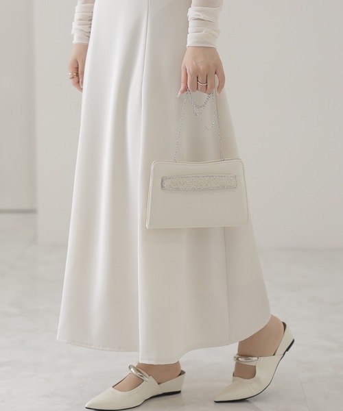 Lace Ladies(レースレディース)の「ビジュー ベルト付き コンパクト スクエア パーティー バッグ(クラッチバッグ・レディース・ブラック/ベージュ/シルバー・FREE)」の19枚目の写真