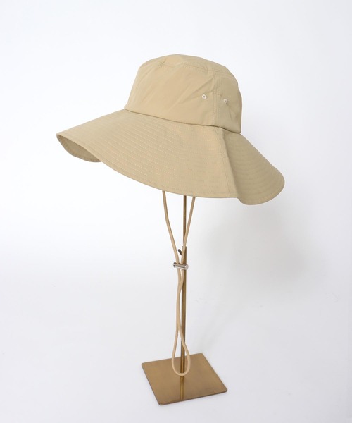 Jines（ジネス）の「つば広サファリハット（ハット・レディース・ベージュ/ブラック・フリー）」の4枚目の写真