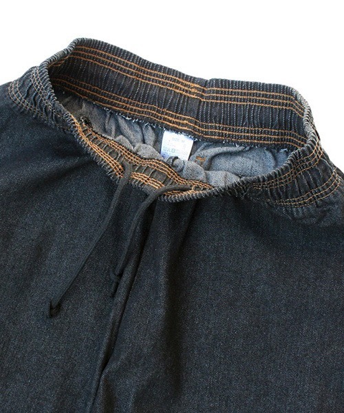 COOKMAN(クックマン)の「Cookman クックマン シェフパンツ イージーパンツ ワイドパンツ Denim Black(デニムパンツ・メンズ・ブラック・LARGE/MEDIUM/X-LARGE)」の2枚目の写真