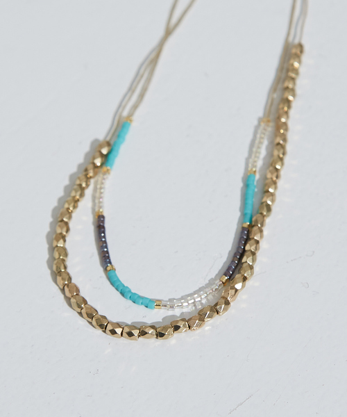 NOMINE（ノミネ）の「2連 ビーズ ネックレス（ネックレス・レディース・サックスブルー/グレー・フリー）」の5枚目の写真