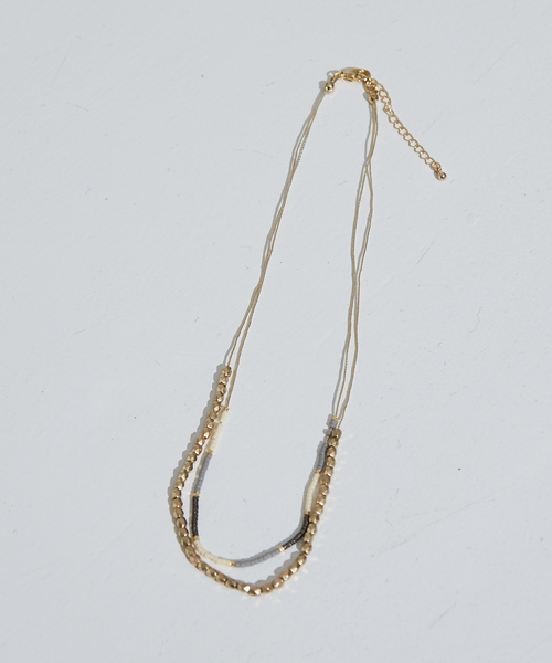 NOMINE（ノミネ）の「2連 ビーズ ネックレス（ネックレス・レディース・サックスブルー/グレー・フリー）」の7枚目の写真