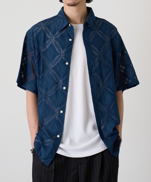 HAUS(ハウス)の「【HAUS】透かし柄HSシャツ 515046 WINS(シャツ/ブラウス・メンズ・ネイビー/ブラック/オフホワイト・M/L)」の18枚目の写真