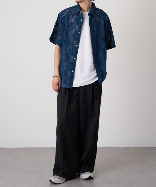 HAUS(ハウス)の「【HAUS】透かし柄HSシャツ 515046 WINS(シャツ/ブラウス・メンズ・ネイビー/ブラック/オフホワイト・M/L)」の22枚目の写真