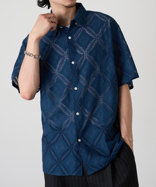 HAUS(ハウス)の「【HAUS】透かし柄HSシャツ 515046 WINS(シャツ/ブラウス・メンズ・ネイビー/ブラック/オフホワイト・M/L)」の17枚目の写真