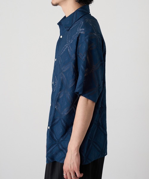 HAUS(ハウス)の「【HAUS】透かし柄HSシャツ 515046 WINS(シャツ/ブラウス・メンズ・ネイビー/ブラック/オフホワイト・M/L)」の19枚目の写真