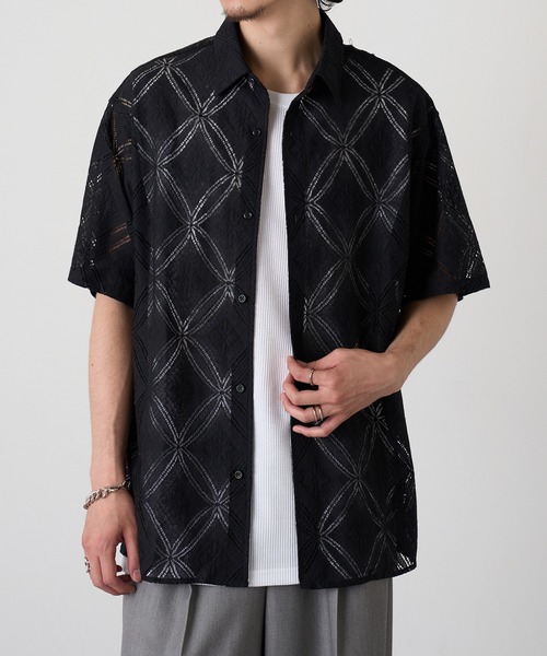 HAUS(ハウス)の「【HAUS】透かし柄HSシャツ 515046 WINS(シャツ/ブラウス・メンズ・ネイビー/ブラック/オフホワイト・M/L)」の12枚目の写真