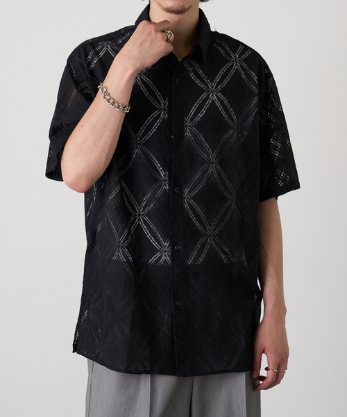 HAUS(ハウス)の「【HAUS】透かし柄HSシャツ 515046 WINS(シャツ/ブラウス・メンズ・ネイビー/ブラック/オフホワイト・M/L)」の11枚目の写真