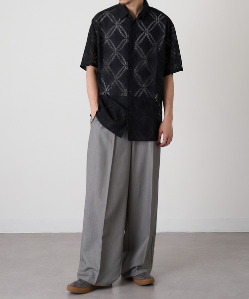 HAUS(ハウス)の「【HAUS】透かし柄HSシャツ 515046 WINS(シャツ/ブラウス・メンズ・ネイビー/ブラック/オフホワイト・M/L)」の15枚目の写真