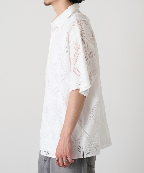 HAUS(ハウス)の「【HAUS】透かし柄HSシャツ 515046 WINS(シャツ/ブラウス・メンズ・ネイビー/ブラック/オフホワイト・M/L)」の7枚目の写真