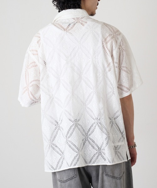 HAUS(ハウス)の「【HAUS】透かし柄HSシャツ 515046 WINS(シャツ/ブラウス・メンズ・ネイビー/ブラック/オフホワイト・M/L)」の8枚目の写真