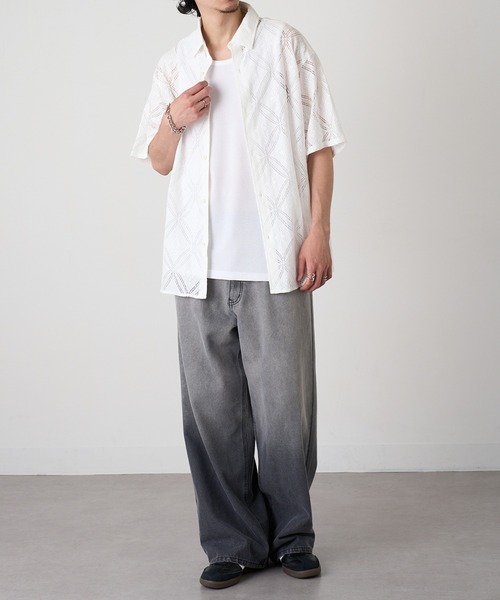 HAUS(ハウス)の「【HAUS】透かし柄HSシャツ 515046 WINS(シャツ/ブラウス・メンズ・ネイビー/ブラック/オフホワイト・M/L)」の10枚目の写真