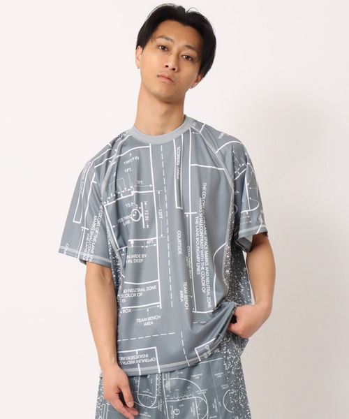TOKYO 23(トウキョウニジュウサン)の「TOKYO 23 Court Map Print T-shirt / トウキョウ 23 コート マップ プリント Tシャツ(Tシャツ/カットソー・メンズ・グレー/ブラック・M/L/XL/XXL)」の1枚目の写真