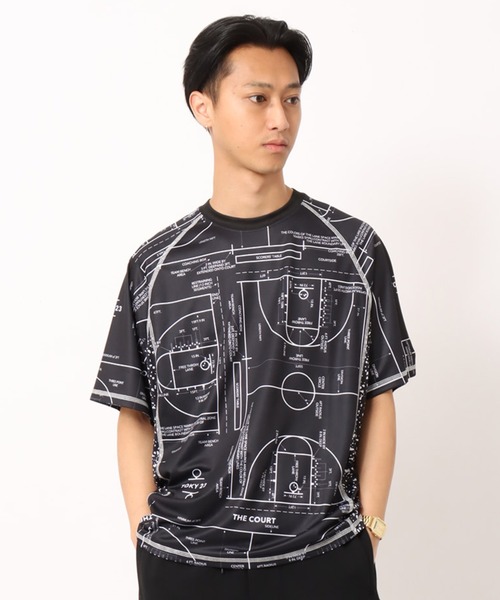 TOKYO 23(トウキョウニジュウサン)の「TOKYO 23 Court Map Print T-shirt / トウキョウ 23 コート マップ プリント Tシャツ(Tシャツ/カットソー・メンズ・グレー/ブラック・M/L/XL/XXL)」の2枚目の写真