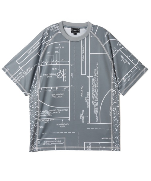 TOKYO 23(トウキョウニジュウサン)の「TOKYO 23 Court Map Print T-shirt / トウキョウ 23 コート マップ プリント Tシャツ(Tシャツ/カットソー・メンズ・グレー/ブラック・M/L/XL/XXL)」の3枚目の写真