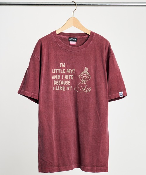 MOOMIN(ムーミン)の「【 MOOMIN / ムーミン 】 ピグメント刺繍Tシャツ WNI(Tシャツ/カットソー・レディース・ブラック/グレー/ネイビー/ベージュ/レッド/グリーン・L)」の6枚目の写真