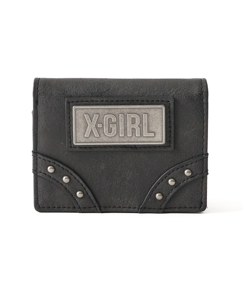 X-girl(エックスガール)の「METAL LABEL FAUX LEATHER MINI WALLET(財布・レディース・ブラック/ブラウン・ONE SIZE)」の4枚目の写真