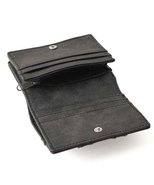 METAL LABEL FAUX LEATHER MINI WALLET（財布）｜X-girl