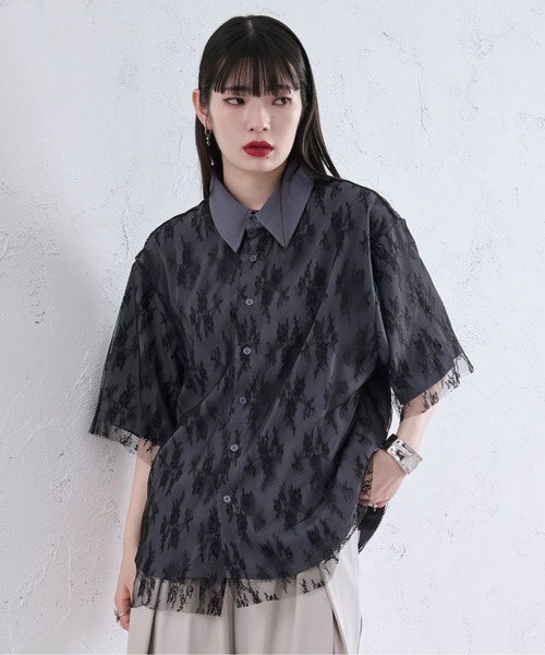Ellno Loset(エルノロゼット)の「アソートレイヤードシャツ(シャツ/ブラウス・メンズ・ブルー系その他/ブラック・LARGE/SMALL/MEDIUM)」の4枚目の写真