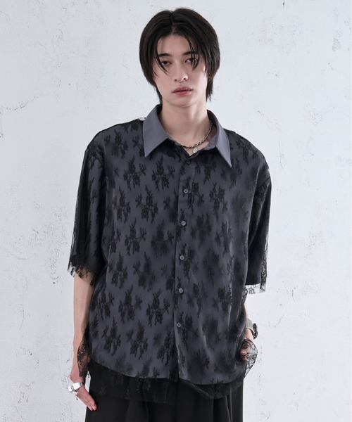 Ellno Loset(エルノロゼット)の「アソートレイヤードシャツ(シャツ/ブラウス・メンズ・ブルー系その他/ブラック・LARGE/SMALL/MEDIUM)」の9枚目の写真