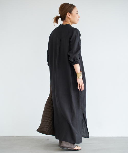 【Rika】Deuxieme Classe 黒Linen リネンワンピース Rika様専用】Deuxieme Classe 黒Linen リネンワンピース