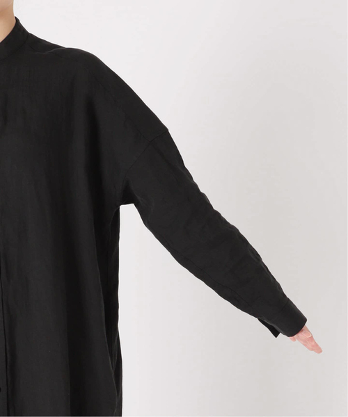 極美品♪ドゥーズィエムクラス Linenワンピース バンドカラー 黒 ロング Deuxieme Classe（ドゥーズィエムクラス）の「《予約》LINEN