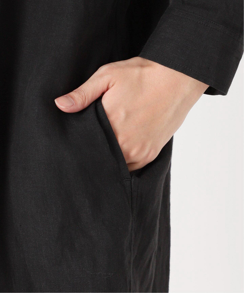 美品✨　ドゥーズィエムクラス リネン ロング　シャツワンピース 黒 近年 美品✨ ドゥーズィエムクラス リネン ロング シャツワンピース