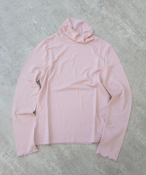 bulle de savon（ビュルデサボン）の「△ウール/シルク 製品染め タートルプルオーバー（Tシャツ/カットソー・レディース・オレンジ/ブラウン/ピンク/グリーン/カーキ/ブルー・FREE）」の5枚目の写真