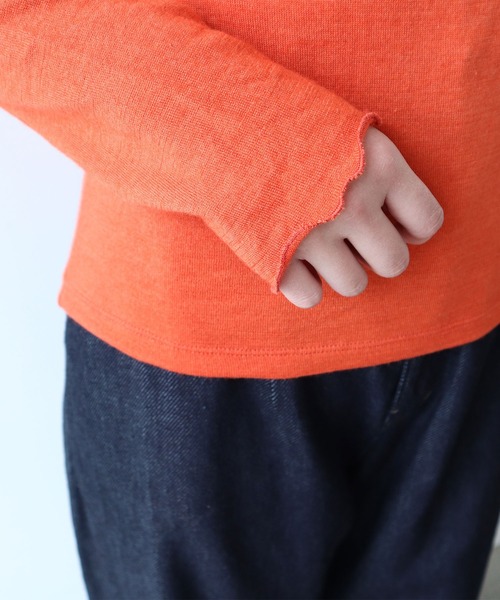 bulle de savon（ビュルデサボン）の「△ウール/シルク 製品染め タートルプルオーバー（Tシャツ/カットソー・レディース・オレンジ/ブラウン/ピンク/グリーン/カーキ/ブルー・FREE）」の22枚目の写真